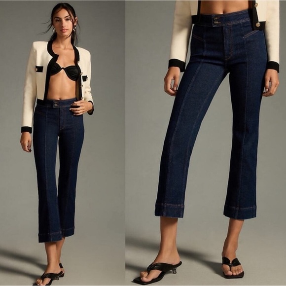 Pilcro Denim - Anthropoligie Pilcro Nyhavn Mid-Rise Cropped Jeans 28